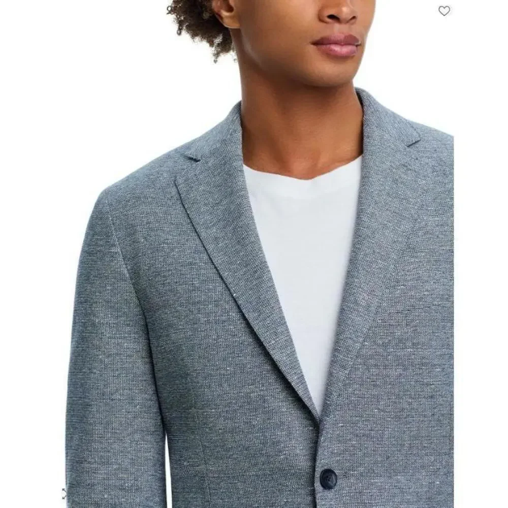 Vince Cotton Men's Slim Fit Casual Blue Sport Coat 46R Rtl $598.00